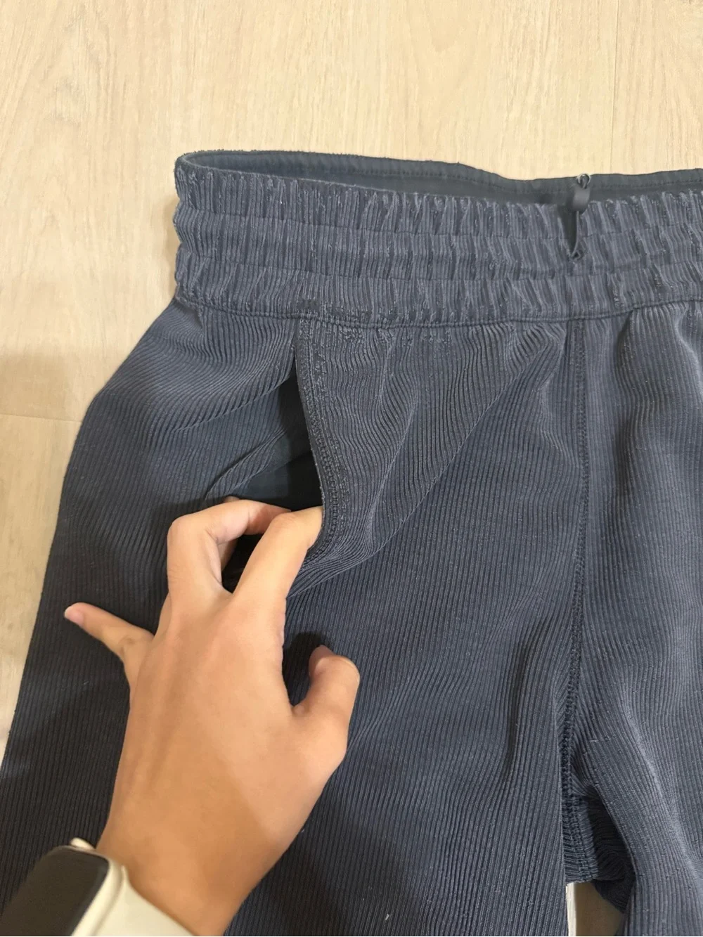 Lululemon Softstreme Ribbed High Rise Pants Wide Leg Black Gray Loungewear